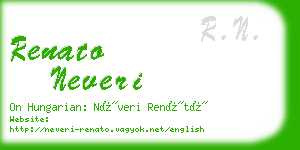 renato neveri business card